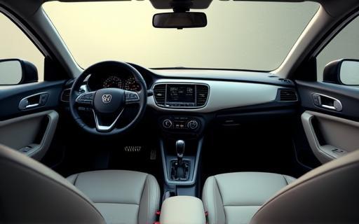 Spotless and clean car interior.
